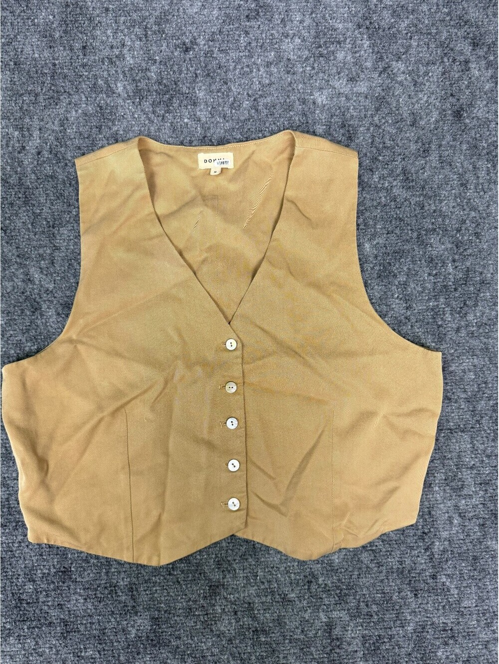 DÔEN tan button front vest top